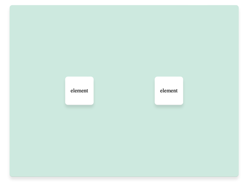 two divs centered with flex and evenly spaced apart